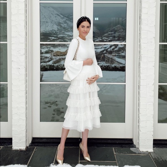 Rachel Parcell Tiered Dot Mesh Skirt NWT - Picture 2 of 10